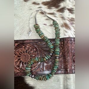 20” Kingman Turquoise Necklace w/ 3” Extender & Sterling Silver Native American